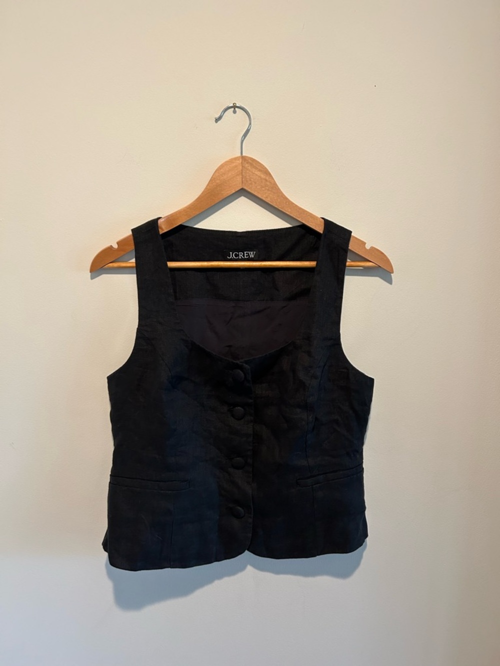 J. Crew Button-Front Linen-Blend Vest
